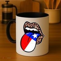 Leopard Print Lips with American Flag Coffee Mug thumb 4