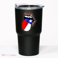 Leopard Print Lips with American Flag Tumbler thumb 0