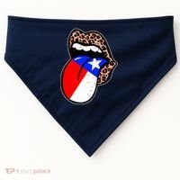 Leopard Print Lips with American Flag USA-Made Doggie Bandana thumb 0