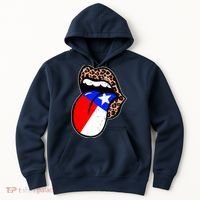 Leopard Print Lips with American Flag Hoodie thumb 0