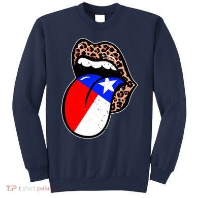 Leopard Print Lips with American Flag Sweatshirt