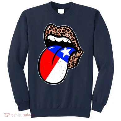 Leopard Print Lips with American Flag Sweatshirt
