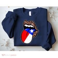 Leopard Print Lips with American Flag Sweatshirt thumb 2
