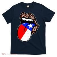 Leopard Print Lips with American Flag T-Shirt thumb 0