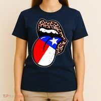 Leopard Print Lips with American Flag T-Shirt thumb 4