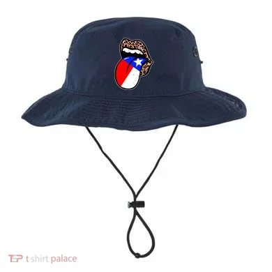 Leopard Print Lips with American Flag Bucket Hat