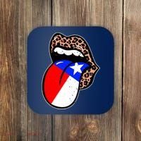 Leopard Print Lips with American Flag Coaster thumb 0