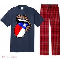 Leopard Print Lips with American Flag Pajama Set thumb 0