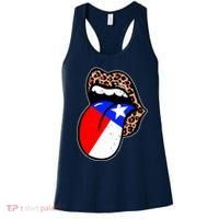Leopard Print Lips with American Flag Women's Tank Top thumb 0