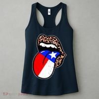 Leopard Print Lips with American Flag Women's Tank Top thumb 3