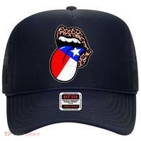 Leopard Print Lips with American Flag Hat thumb 0