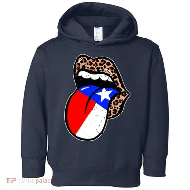 Leopard Print Lips with American Flag Toddler Hoodie