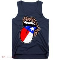 Leopard Print Lips with American Flag Tank Top thumb 0