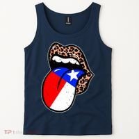 Leopard Print Lips with American Flag Tank Top thumb 2