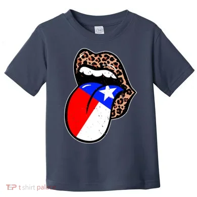 Leopard Print Lips with American Flag Toddler T-Shirt