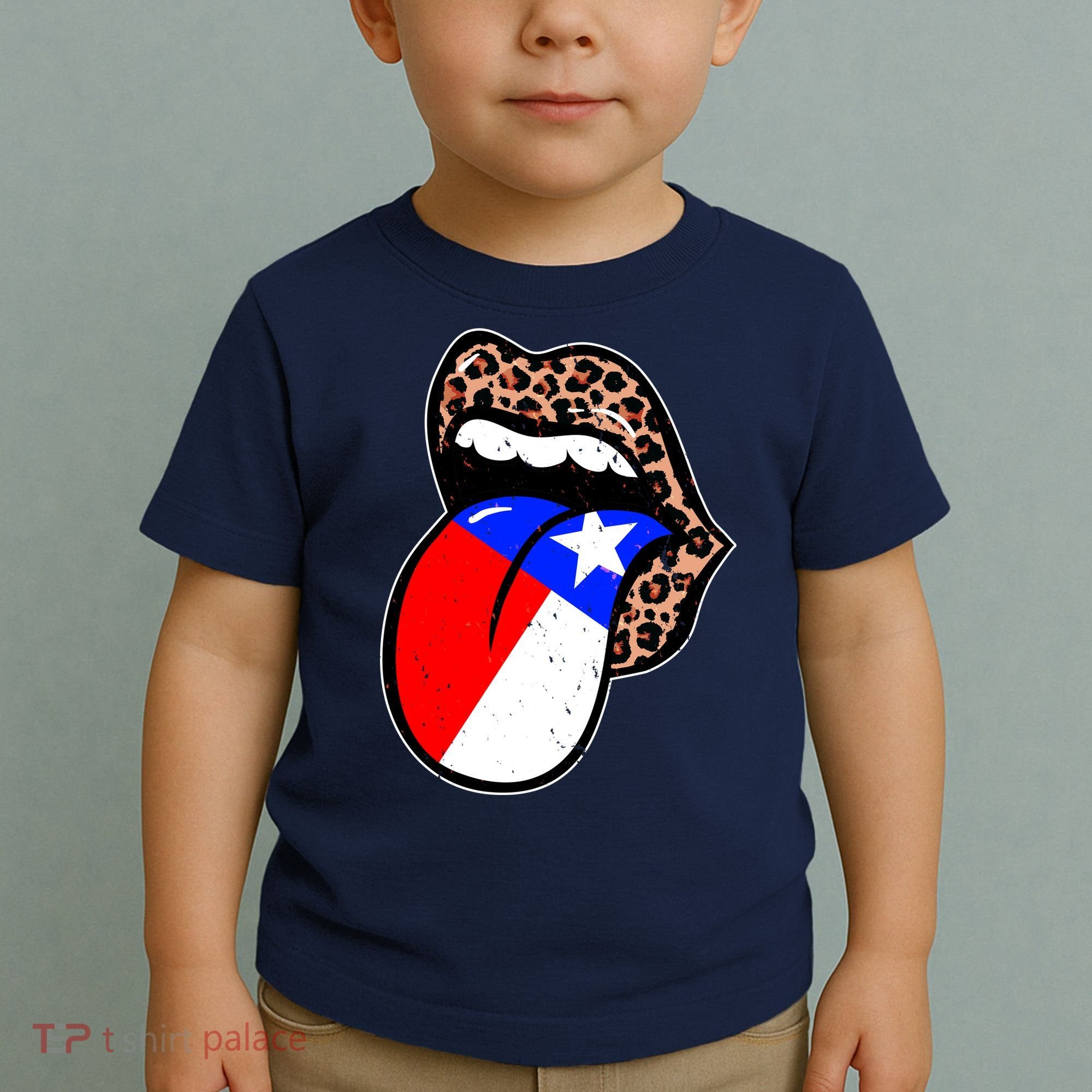 Leopard Print Lips with American Flag Toddler T-Shirt
