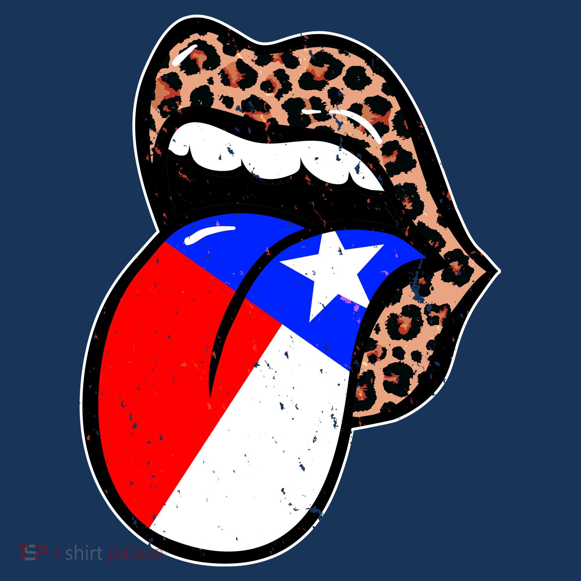 Leopard Print Lips with American Flag Toddler T-Shirt