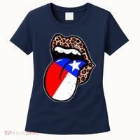 Leopard Print Lips with American Flag Women's T-Shirt thumb 0