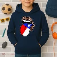 Leopard Print Lips with American Flag Kids Hoodie thumb 2