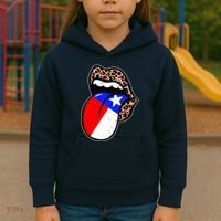 Leopard Print Lips with American Flag Kids Hoodie thumb 3