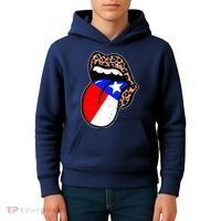 Leopard Print Lips with American Flag Kids Hoodie thumb 4