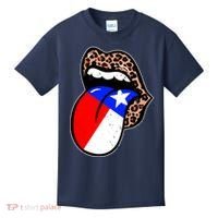 Leopard Print Lips with American Flag Kids T-Shirt thumb 0