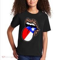 Leopard Print Lips with American Flag Kids T-Shirt thumb 2