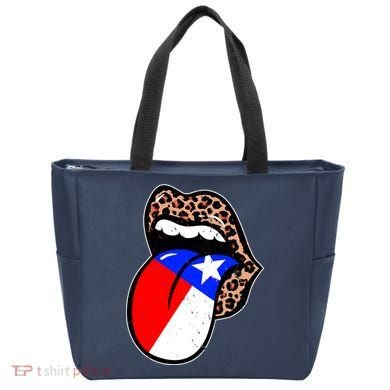 Leopard Print Lips with American Flag Tote Bag