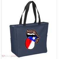 Leopard Print Lips with American Flag Tote Bag thumb 2