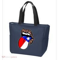 Leopard Print Lips with American Flag Tote Bag thumb 3