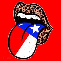 Leopard Print Lips with American Flag Santa Hat thumb 1