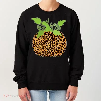Leopard Print Pumpkin Women's Sweatshirt