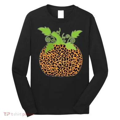 Leopard Print Pumpkin Long Sleeve Shirt