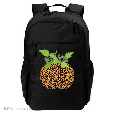 Leopard Print Pumpkin Backpack