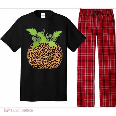 Leopard Print Pumpkin Pajama Set