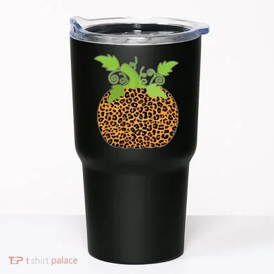 Leopard Print Pumpkin Tumbler