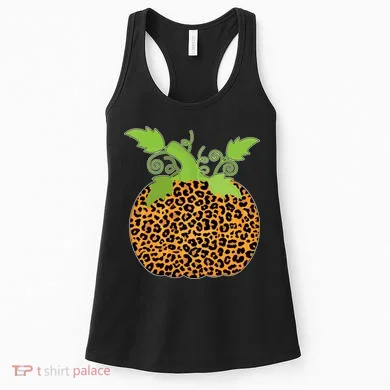 Leopard Print Pumpkin Women's Tank Top