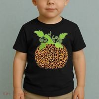 Leopard Print Pumpkin Toddler T-Shirt thumb 2