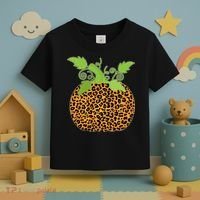 Leopard Print Pumpkin Toddler T-Shirt thumb 3