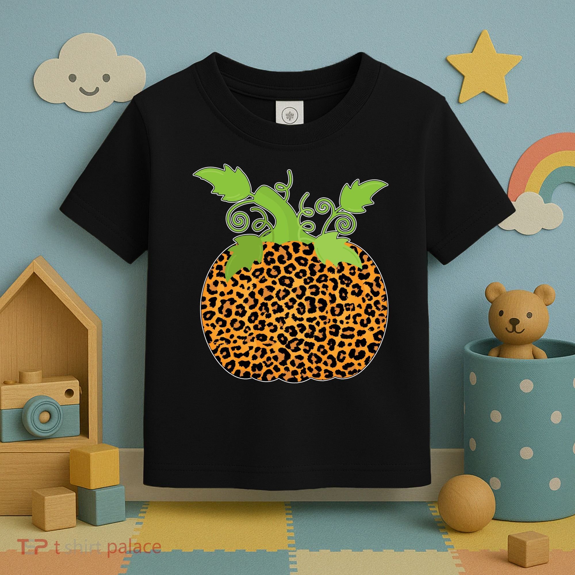 Leopard Print Pumpkin Toddler T-Shirt
