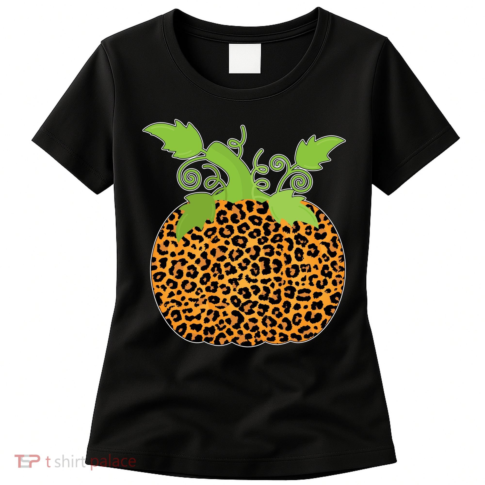 Leopard Print Pumpkin Women's T-Shirt