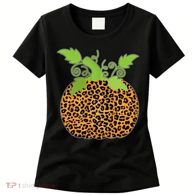 Leopard Print Pumpkin Women's T-Shirt