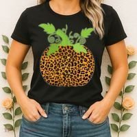 Leopard Print Pumpkin Women's T-Shirt thumb 2