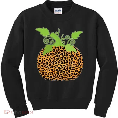 Leopard Print Pumpkin Kids Sweatshirt