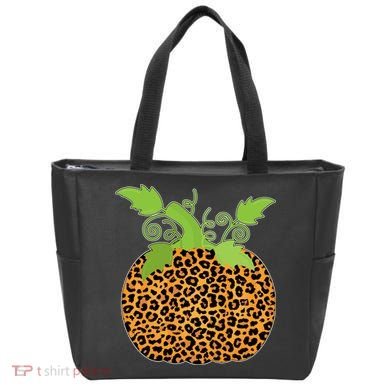 Leopard Print Pumpkin Tote Bag