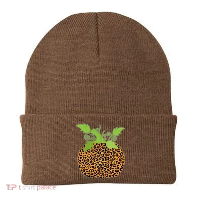 Leopard Print Pumpkin Beanie