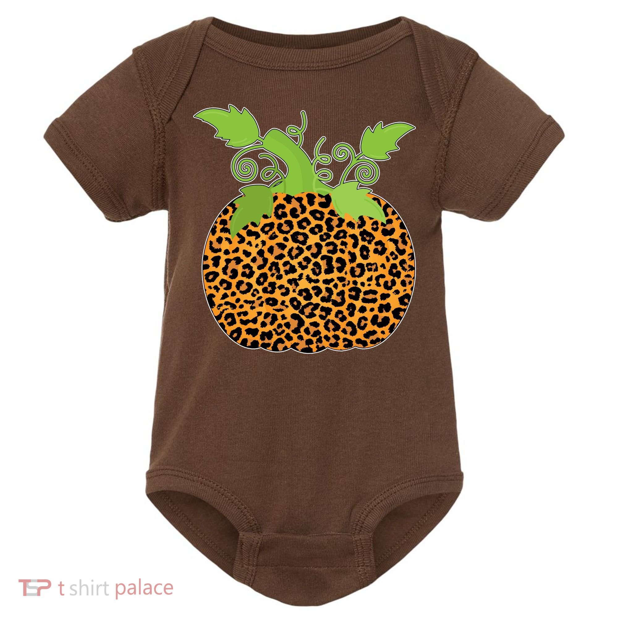 Leopard Print Pumpkin Baby Bodysuit
