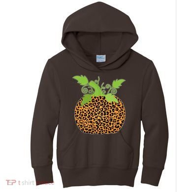 Leopard Print Pumpkin Kids Hoodie