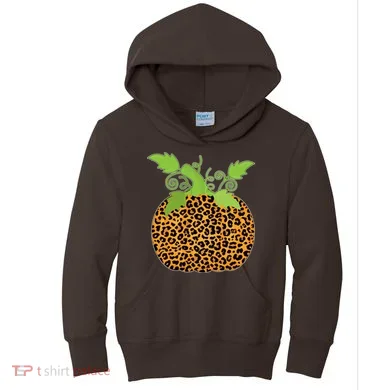 Leopard Print Pumpkin Kids Hoodie