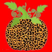 Leopard Print Pumpkin Santa Hat thumb 1
